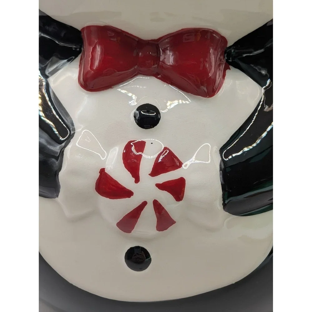 Johanna Parker Carnival Cottage PEPPERMINT‎ PENGUIN Ceramic Cookie Jar Canister